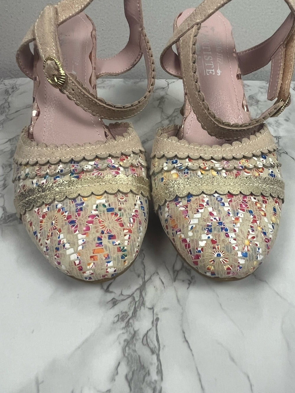 L’artiste pink tan whimsy unique heels size 39 - Picture 10 of 11